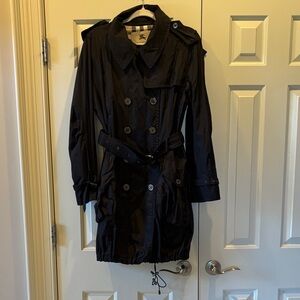 Burberry London Lightweight Trench Raincoat - Hooded - Size 12 - Adjustable Hem